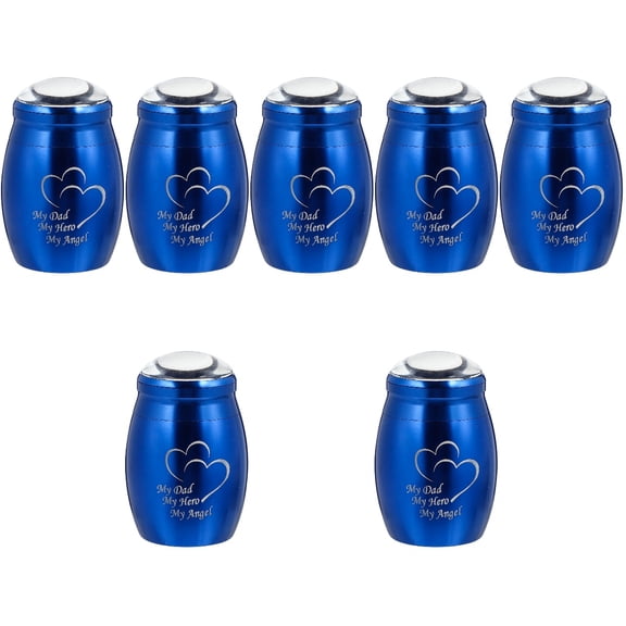 Hemoton 7 pcs  Families Cremation Urn Mini Bone Ashes Storage Box Metal Cremation Tank