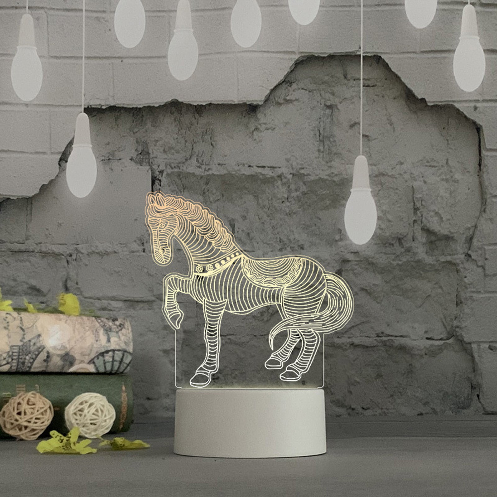 3D USB Acrylic Night Light LED Table Desk Bedroom Decor Gift Warm White Lamp  Led lights for bedroom outdoor floor lamp pendant DIY Wedding Party Bedroom  Terrace(Multicolor)