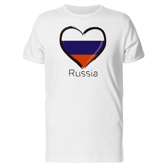 Russia Big Flag Heart Tee Men's -Image by Shutterstock