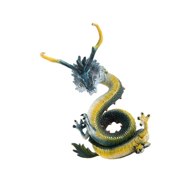 Realistic Chinese Dragon Figurines Collection for Home Figurines Action Figures Desktop Car Blue