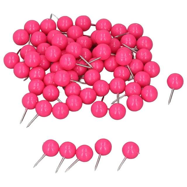 Map Tacks Marking Pins, 9.5x20mm Steel + Plastic Push Pins Map Tacks Multifunctional For Marking Locations Rose Red