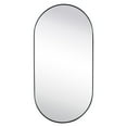 thumbnail image 2 of TEHOME 20x40" Black Metal Framed Oval Capsule Bathroom Mirror, 2 of 7