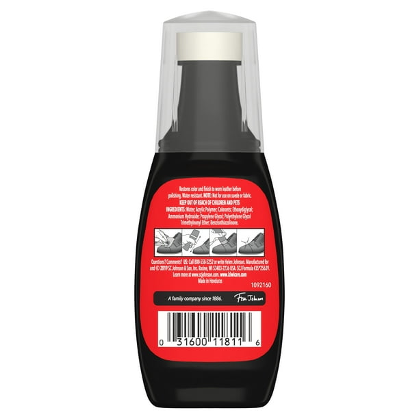 KIWI Black Leather Dye, 2.5 oz - Restores Color, Water Resistant