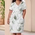 thumbnail image 3 of Elegant Olive Green Floral Seamless Pattern Summer Dresses for Women Beach Boho, 3 of 5