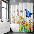 thumbnail image 2 of Gelasgo Hummingbird Butterfly Shower Curtain Polyester Fabric Waterproof Bathroom Curtains 72x72 Inch Floral Wildflower Decor, 2 of 5