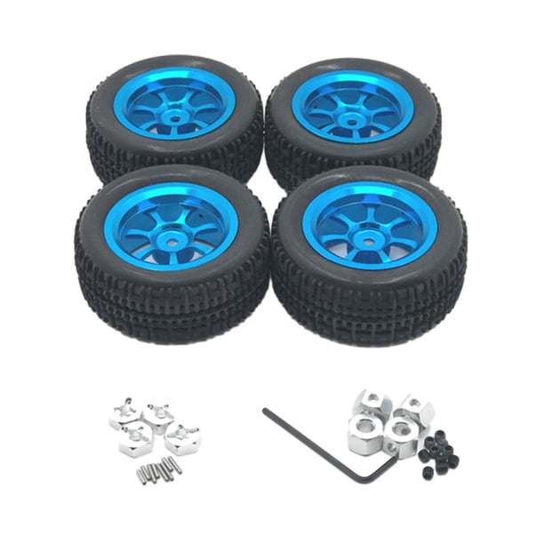 Adaptador de cubo hexagonal de rueda de neumáticos de goma Vogacara Wltoys 1/18 Modelo azul