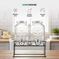 thumbnail image 2 of Set De 2 Dispensadores Bebidas 4 Litros Mason Jar Con Tapa y Base Metal KingsHouse, 2 of 6