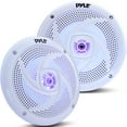 thumbnail image 1 of Pyle Marine Speakers - 4 Inch 2 Way Waterproof and Weather Resistant Outdoor Audio Stereo Sound System with LED Lights, 100 Watt Power and Low Profile, 1 of 7