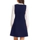 thumbnail image 3 of Vestido Pinafore Inspire Chic para Mujer A-Line Overoles Doble Botonadura Tirantes XS Azul Profundo, 3 of 5