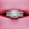 thumbnail image 6 of KDSJSXW Gold Rings That Don'T Tarnish Creative Women Set Zircon Ring Two Piece Creative Engagement Ring Set Hand Fashion Princess Engagement Ring Wedding Band Ring Set (Silver,8), 6 of 6