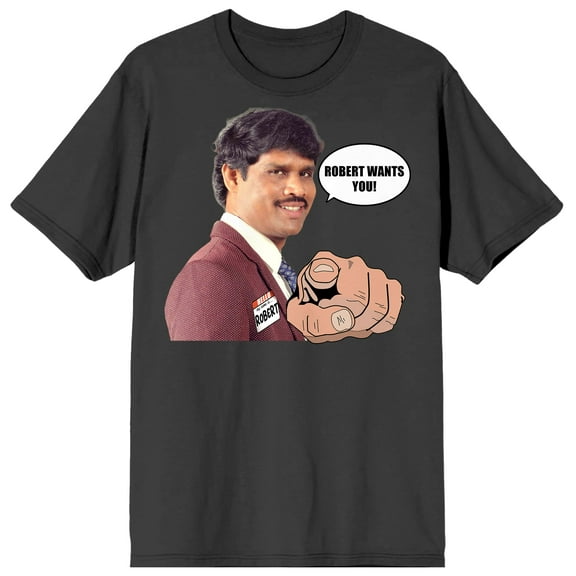 Screenshot Energy Meme Robert Wants You Charcoal Gray Graphic Tee-Medium