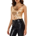 thumbnail image 5 of Allegra K Women's U Neck Sleeveless Stretchy Slim Fit Metallic Tank Tops, 5 of 6