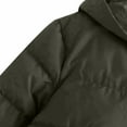 thumbnail image 5 of Uooqdmx Cropped Jacket Winter Coats for Women Short Simple Solid Color Hooded Stuffed Cotton Jacket Wear Trench Coat Women Green 2 M, 5 of 8