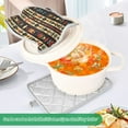 thumbnail image 3 of Yayeee Pot Holders Kitchen Heat Resistant with Pocket 7"x9.8" Cotton Oven Cooking Hot Pads, Beige Geometric, 3 of 7