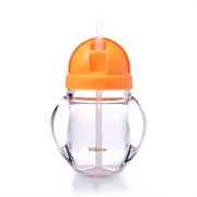 Kidsme Straw Sippy Cup with a Leak Proof Lid, BPA-Free, Orange