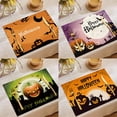 thumbnail image 2 of Manteles individuales para mesa Happy Halloween Night Manteles individuales para mesa de comedor Juego de 4 manteles individuales plegables para mesa de comedor de Halloween, 2 of 5