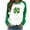 STP247-Green, variant on Floral Clover Heart Raglan Tee Women's St Patricks Day Botanical Graphic Top for Spring Look Green,S