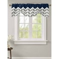thumbnail image 2 of Fsddascl Navy Blue Geometric Tie Up Valance Curtains for Windows, Kitchen Curtains Window Treatments, White Chevron Modern Abstract Art Aesthetics Short Window Valances for Bedroom Bathroom 42"x12", 2 of 7