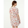 thumbnail image 4 of Free Assembly Women's Tie Neck Blouson Dress with Short Sleeves, 4 of 5