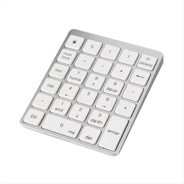 Teclado Numérico Bluetooth de 28 Teclas, Inalámbrico, Portátil, para Tableta, Portátil, Recargable, Digital.