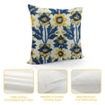 thumbnail image 4 of PRATYUS Navy Blue Yellow Floral Pillow Covers Spring Summer Flower Leaves Print Decorative Throw Pillow Cases Outdoor Farmhouse Decoration for Sofa Couch Bed 12x12in, 4 of 5