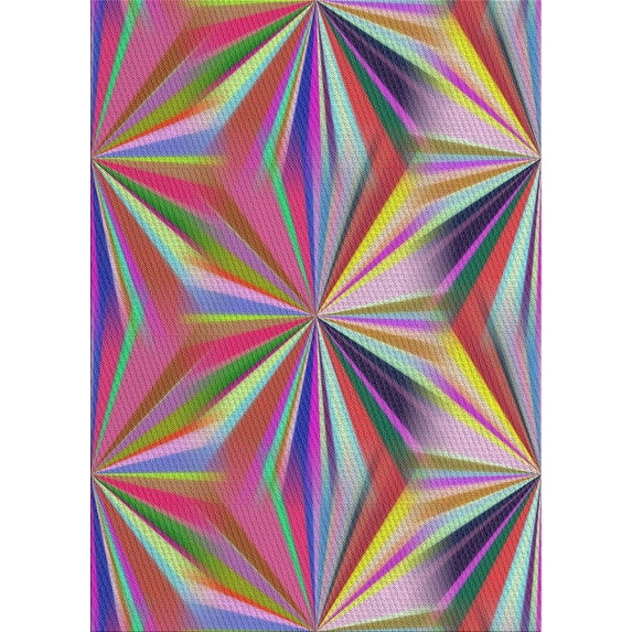 Ahgly Company Indoor Rectangle Patterned Rogue Pink Abstract Area Rugs, 7' x 10'
