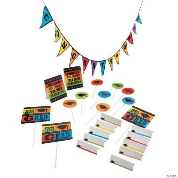 Graduation Buffet Decor Kit (24Pc) - Party Decor - 24 Pieces