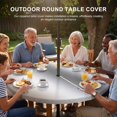 thumbnail image 3 of Round Outdoor Tablecloth with Umbrella Hole and Zipper, Brown Grey Tablecloth with Elastic Waterproof, Gray Farmhouse Modern Rustic Patio Table Covers for 55" - 60" Picnic Pool Tables, 3 of 9
