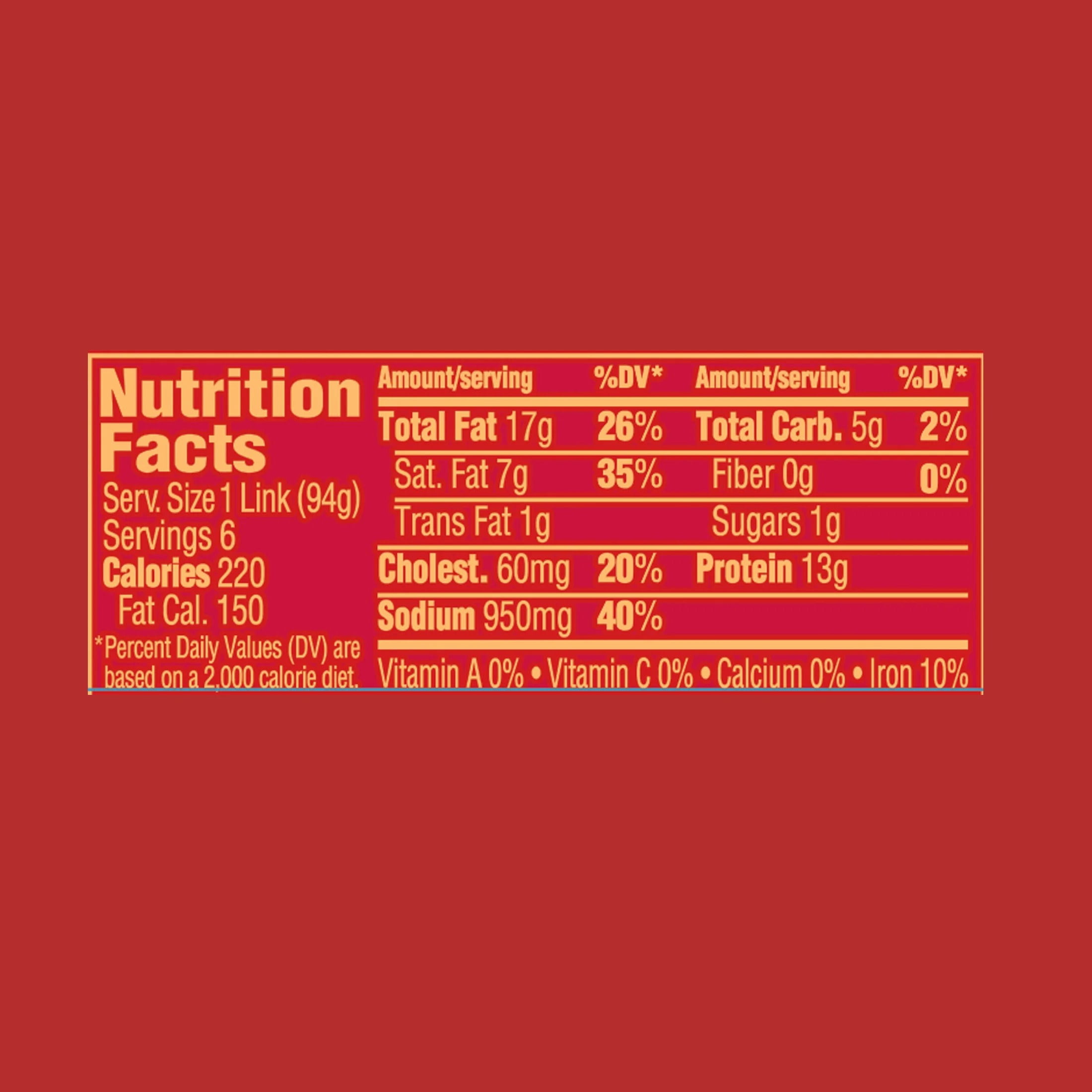 Scott Pete Beef Polish Sausage, Fully Cooked, 20 oz, 6 Count