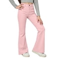 thumbnail image 5 of CAIVO Girls Casual Solid Color Flare Leg Pants For Kids Easy Comfort Everyday Wear Relaxed Fit Cozy Trousers, 5 of 7