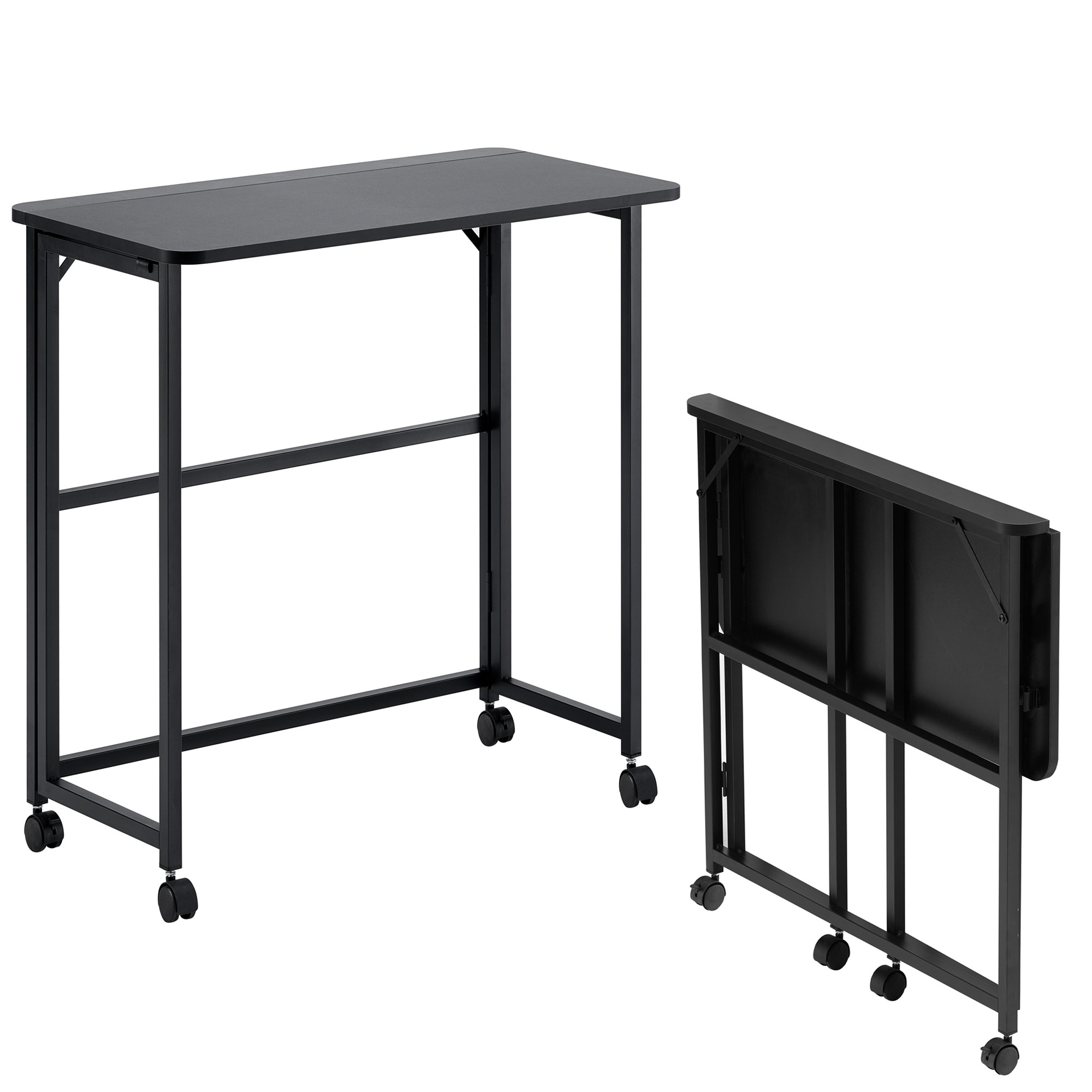 Folding Writing Desk Computer Desk for Small Space,31.5" Folding Desk for Study, Home Office,Small Spaces,black