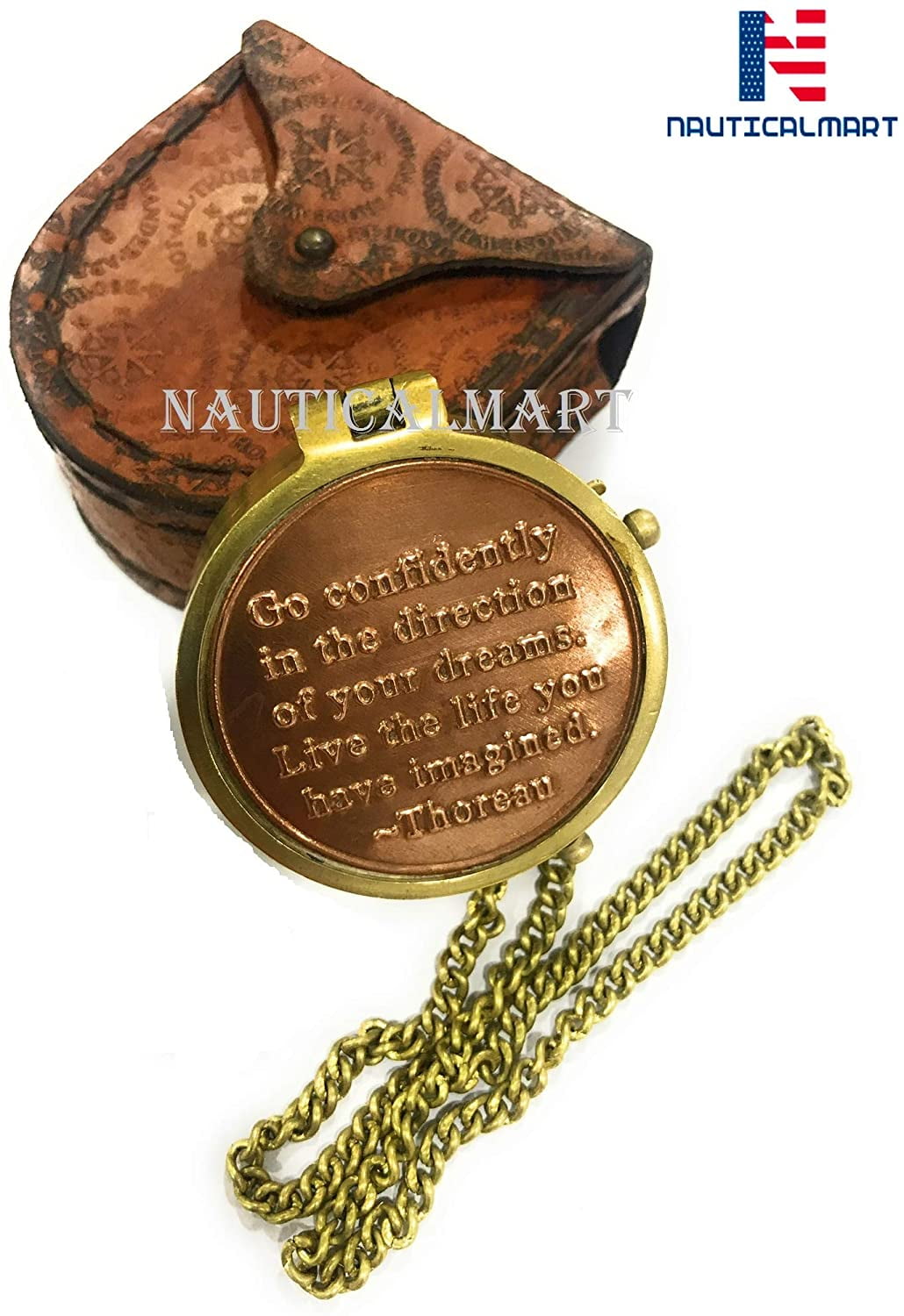 live compass direction on Nauticalmart Brass Compass Thoreau S Go Confidently Quote Engraved Compass Walmart Com Walmart Com