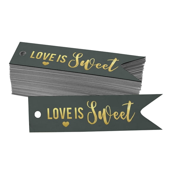 Inkdotpot Love Is Sweet Wedding Bottle Tag Real Gold Foil Favor Hang Tags Pack Of 50