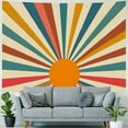 thumbnail image 4 of ONETECH Boho Burning Sun Tapestry Wall Hanging, Retro Abstract Vintage Geometric Rainbow Sunrise Tapestries for Bedroom Living Room Backdrop, 4 of 6