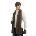 thumbnail image 4 of Aoochasliy Winter Scarfs Three Pieces of Warm Autumn and Winter Suit Mixed Color Knitted Woolen Thick Hats, Scarves and Gloves, 4 of 8