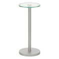 thumbnail image 4 of mDesign Metal and Glass Top Round Accent Side/End Drink Table, Chrome, 4 of 7