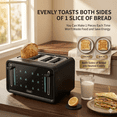 thumbnail image 6 of Gevi 4-Slice Toaster with Smart LED Touch Screen, 6 Browning Levels, Black, 6 of 9