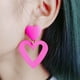 thumbnail image 2 of Pendientes colgantes con forma de corazón para mujer, regalo de joyería ahuecado para niñas (rosa), 2 of 4