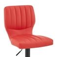 thumbnail image 4 of Bardot Adjustable Height Red Faux Leather Swivel Bar Stool, 4 of 5