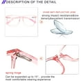 thumbnail image 3 of 2-Pack Progressive Multifocal Computer Glasses Women Men Blue Light Blocking Reading Glasses Spring Hinge Readers (1Pink 1 Transparent, 4.0), 3 of 7
