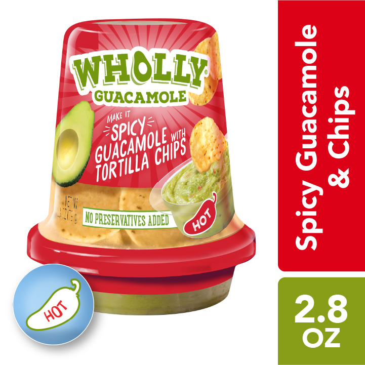WHOLLY GUACAMOLE Minis Snack Cup, Spicy, 2.8 oz