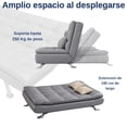 thumbnail image 5 of Sofá Cama Plegable Bluelander con 2 Almohadas, Sofá Cama Matrimonial 2 en 1, Gris, 5 of 5