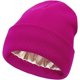 thumbnail image 1 of Gorro de punto con puños y forro de satén para hombres, mujeres y chicos, gorro holgado con calavera, 1 of 5