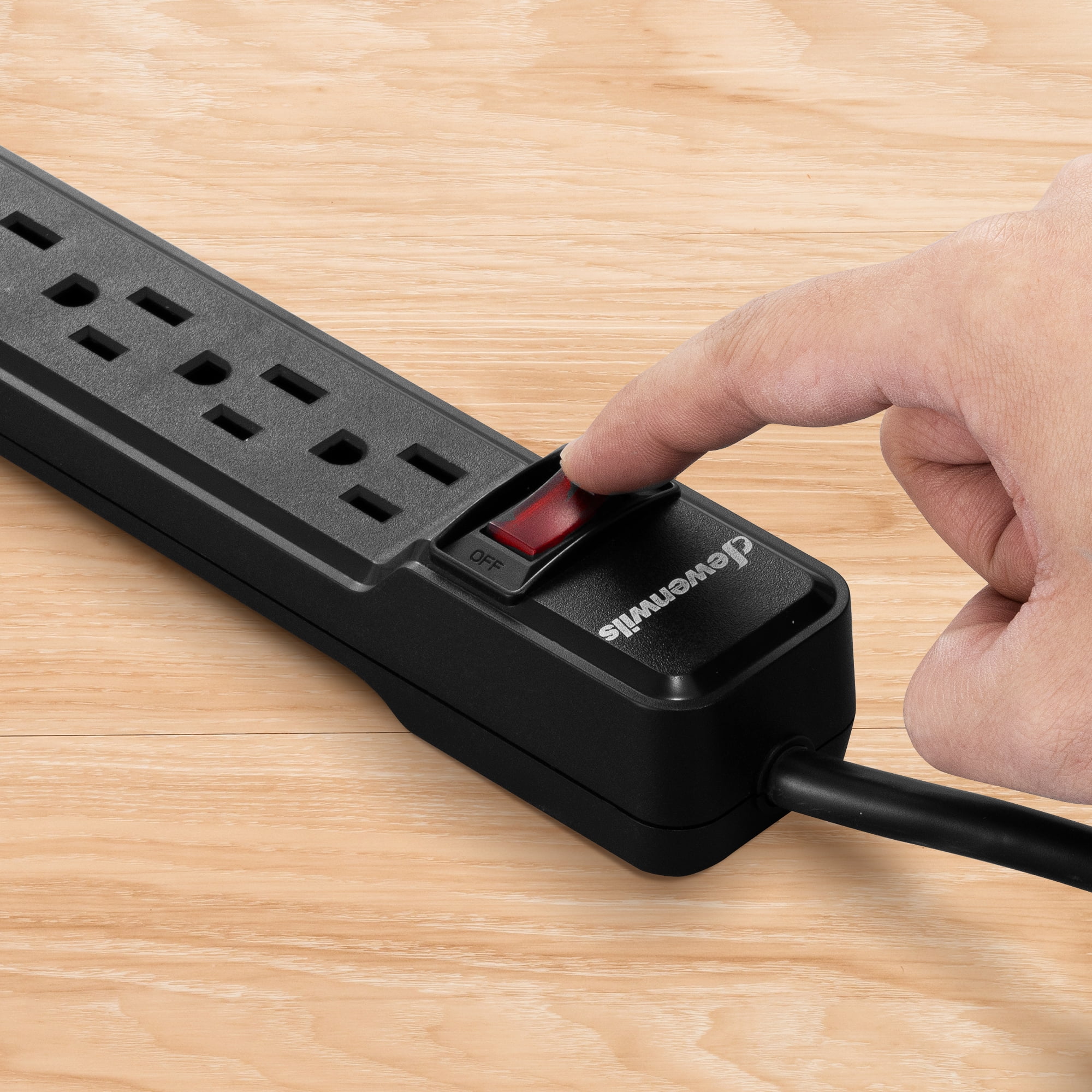 DEWENWILS 2-Pack Power Strip Surge Protector,  6-Outlet Power Strip with 6ft Long Extension Cord, New