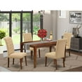 thumbnail image 4 of East West Furniture Capri 5-piece Wood Dining Set in Mahogany/Light Fawn, 4 of 4