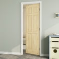 thumbnail image 2 of 24" x 80" 6 Panel Pine Wood Interior Door Slab, Solid Door Panel as Barn Door, French Door, Prehung Door-as Panty Door, Closet Door, Unfinished Knotty Natural Wood & Ready-to-Stain, 2 of 8