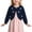 Dark Blue, variant on Toddler Girls Bow Knit Cardigan, Long Sleeve Cropped Shrug Sweater with Lace Trim for Kids White 90
