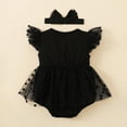 thumbnail image 7 of Newborn Baby Girl Halloween Outfit Flying Sleeve Romper Tutu Dress Tulle Skirts Hem Bodysuit Infant Halloween Black Dress, 7 of 7