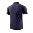 thumbnail image 4 of lcziwo Mens Lightweight Polos Shirts Moisture Wicking Quick-Dry Workout Tops Solid Color Casual Collared Golf Shirt Slim Fit Summer Tees Dark Blue L, 4 of 9