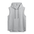 thumbnail image 3 of APEXFWDT Men's Hooded Athletic Tank Top Summer Casual Pullover Drawstring Sleeveless Top Workout Fitness Vest,XL,Gray, 3 of 7